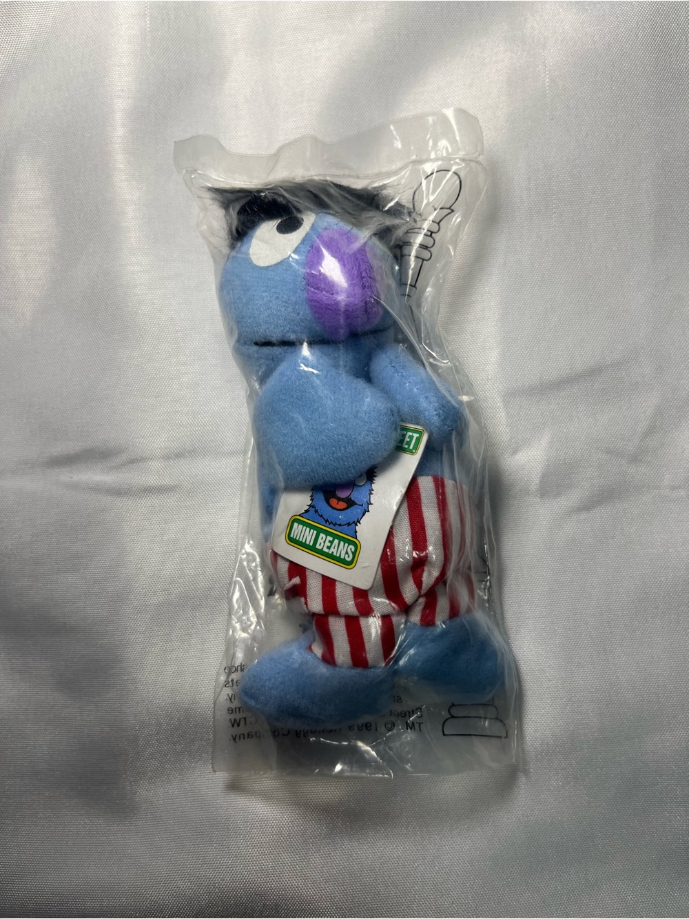 Vintage 1999 Kellogg’s Sesame Street Herry Monster Mini Beans Plush Bean Bag NEW - Picture 2 of 2
